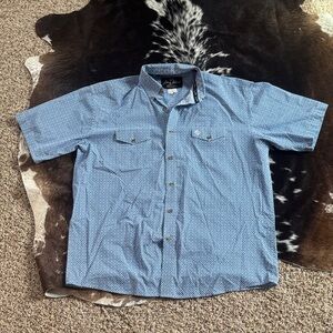 George Strait by Wrangler Blue Short-Sleeve Button-Up Shirt